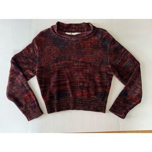 Beautricot Women's Hand Loomed Cropped Sweater Rust Fall Comfy Medium